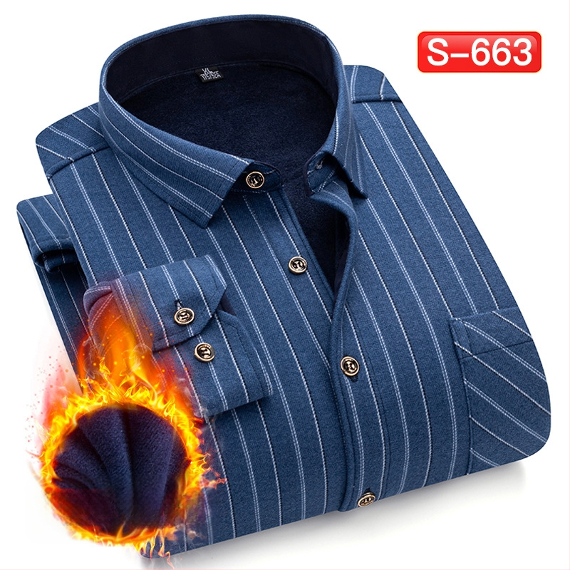 Πουκάμισο με μοτίβο πλέγματος, παχύ πολυεστερικό ύφασμα (≥96%), τετράγωνη λαιμόκοψη, μακριά μανίκια