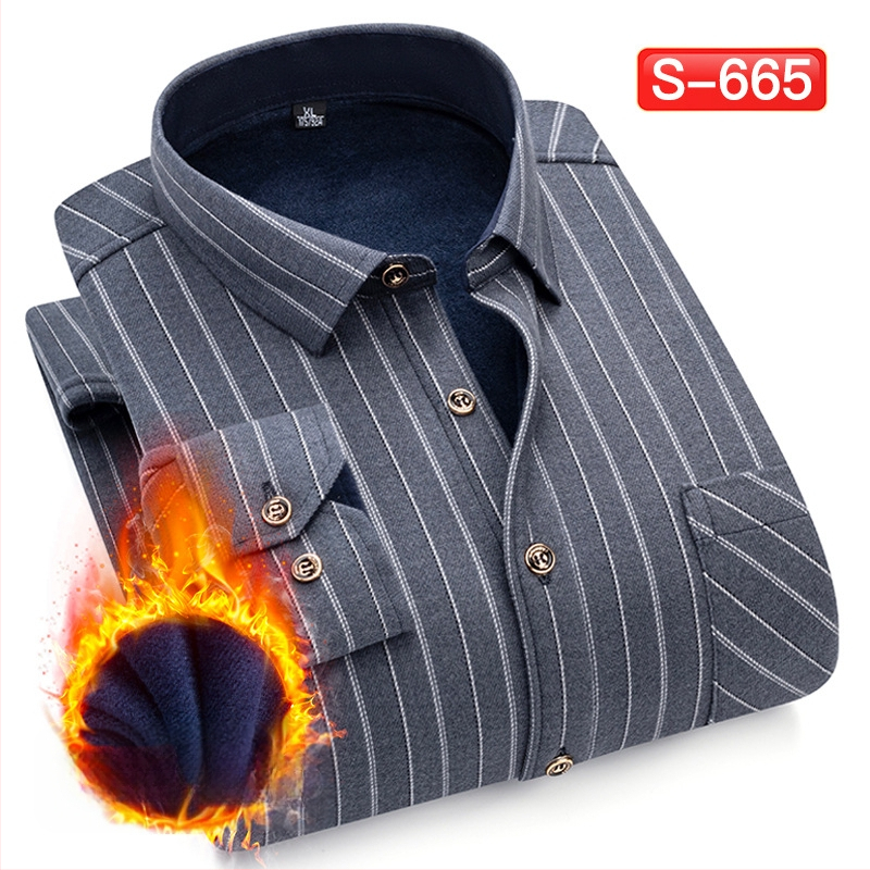 Πουκάμισο με μοτίβο πλέγματος, παχύ πολυεστερικό ύφασμα (≥96%), τετράγωνη λαιμόκοψη, μακριά μανίκια