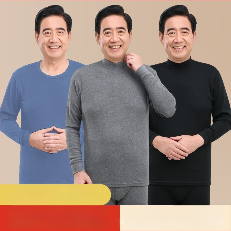 Set de lenjerie termică masculină din bumbac 100%, antibacterian, material subțire, cu glugă, păstrează căldura