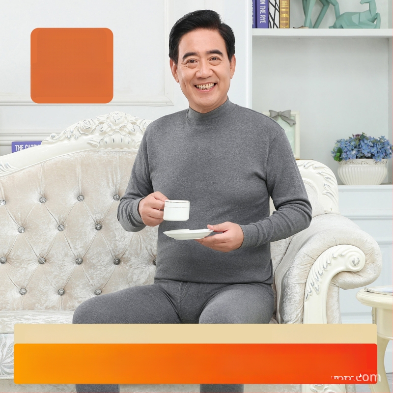 Set de lenjerie termică masculină din bumbac 100%, antibacterian, material subțire, cu glugă, păstrează căldura