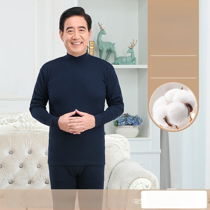 Set de lenjerie termică masculină din bumbac 100%, antibacterian, material subțire, cu glugă, păstrează căldura