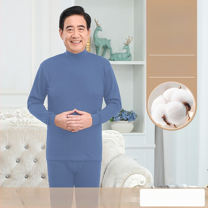 Set de lenjerie termică masculină din bumbac 100%, antibacterian, material subțire, cu glugă, păstrează căldura