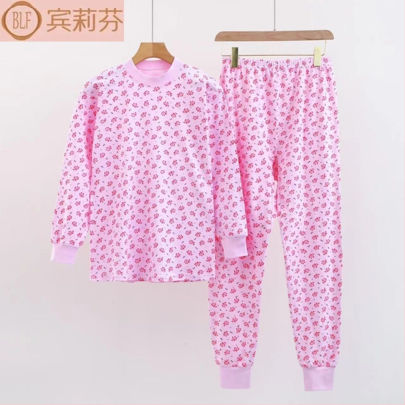 Set de lenjerie termică din bumbac pentru femei de vârstă mijlocie – 100% bumbac, căptușeală de bumbac, dintr-un singur strat, țesătură cu greutate medie, moale și cald