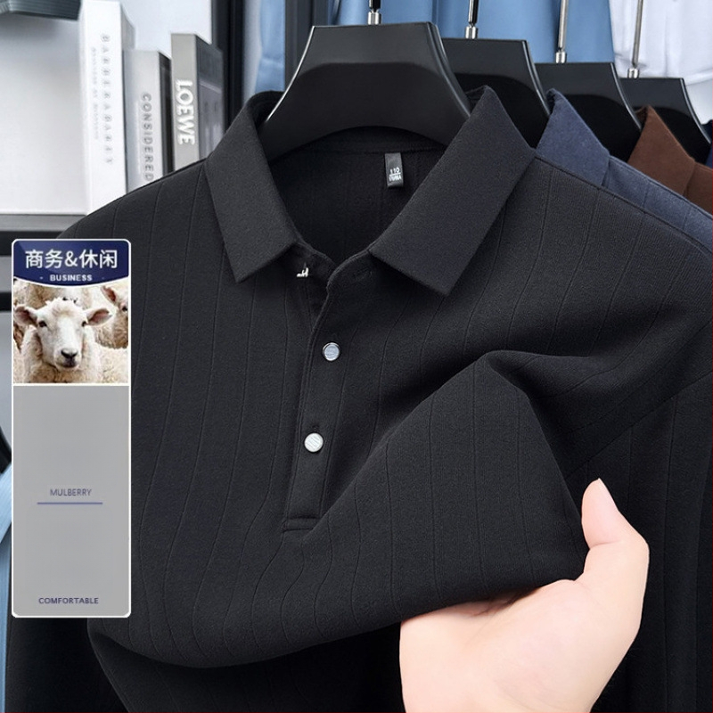 Vyrų plonas vilnonis megztinis su apykakle-lapel, 66–70% vilnos su kamelie plaušomis ir Mink velūru (Žiema 2021)