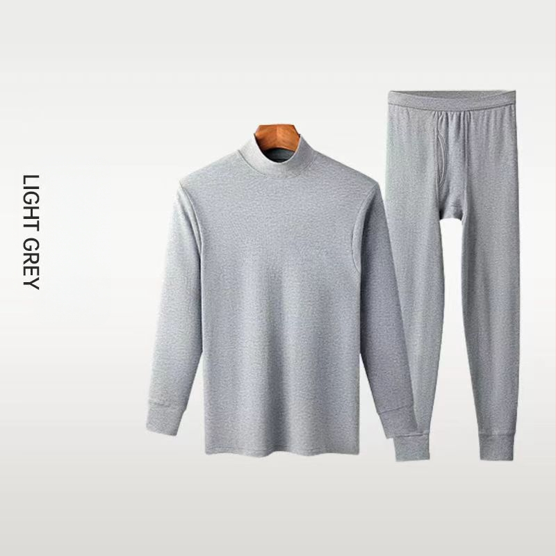 Set termic pentru bărbați din bumbac: material elastic de bumbac; material principal: bumbac; conținut de bumbac 90%; greutate a țesăturii 181–200 g/m²; izolație termică puternică