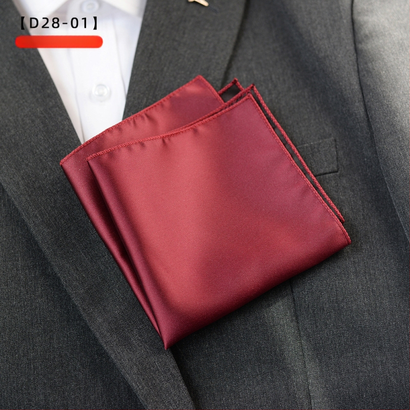 Monochrominė kišenės skarelė, poliesterio siūlai, džakardas, lengvas prabangos stilius, poliesterio pamušalas