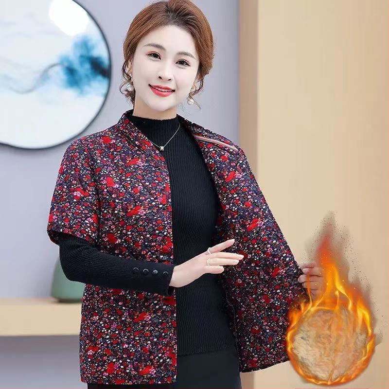 White Crane Geacă damă corduroy cu căptușeală de blană de iepure, mâneci semi-lungimi, căptușită cu fleece, primăvara 2023