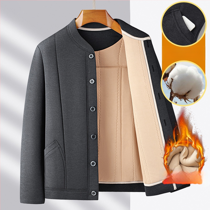 Vyrinė žiemos striukė iš poliesterio su fliso uždaila, gobtuvas, ilgomis rankovėmis, užtrauktiniais kišenėmis, įprasto ilgio, Žiema 2025