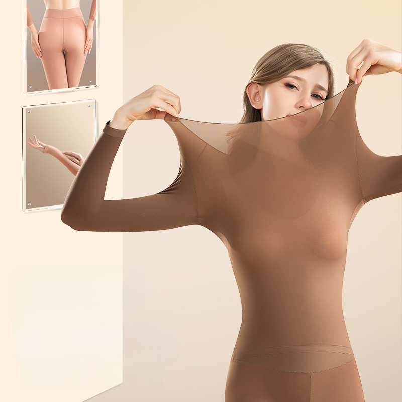 Set de lenjerie termică - Ultra-subțire, Cald, Antistatice, Nailon cu îngrijire a pielii prin acid hialuronic, croială strânsă