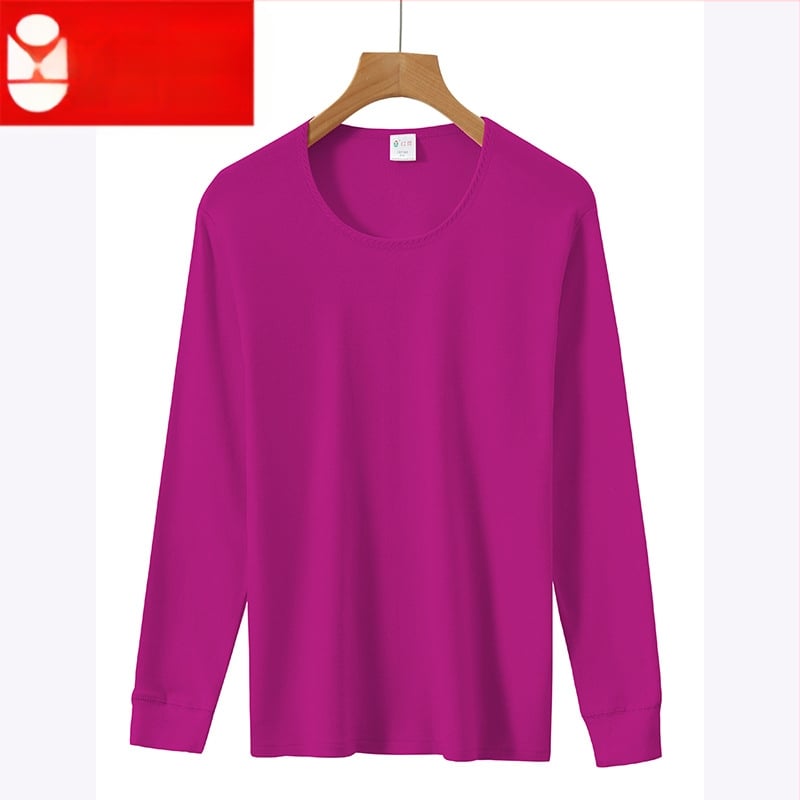 Top termic din bumbac 100%, pulover cu guler rotund, fără cusături, dintr-un singur strat, țesătură 181–200 g/m²