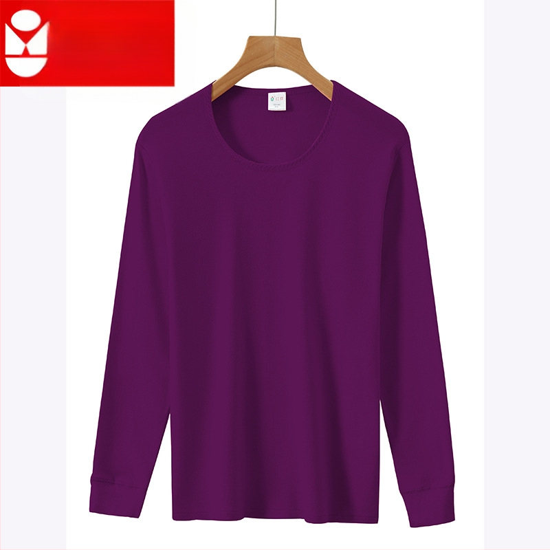 Top termic din bumbac 100%, pulover cu guler rotund, fără cusături, dintr-un singur strat, țesătură 181–200 g/m²