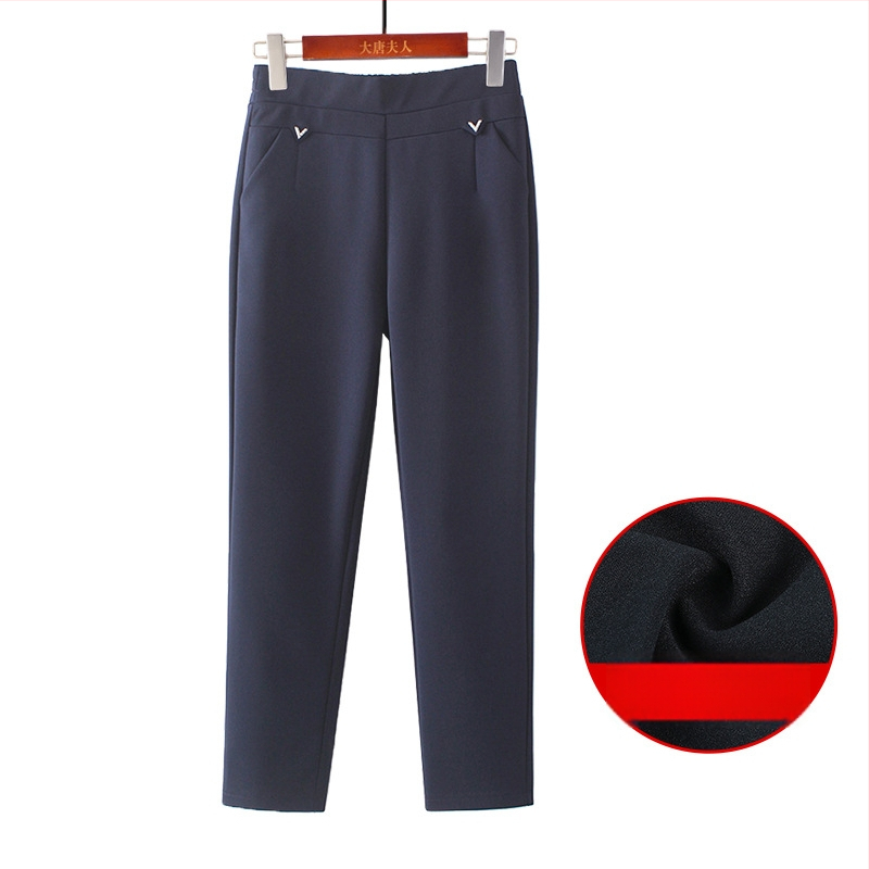 Pantaloni - croială lejeră, microelastic, poliester gros, fără călcare, pentru iarnă (Poliester >95%, Grosime, Microelastic, Fără călcare)