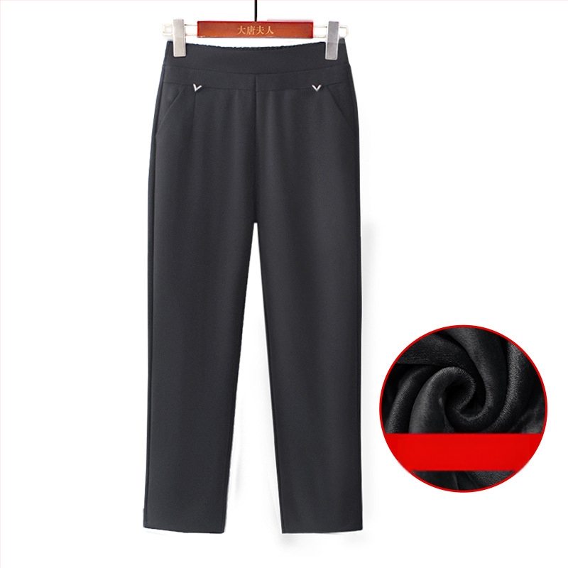 Pantaloni - croială lejeră, microelastic, poliester gros, fără călcare, pentru iarnă (Poliester >95%, Grosime, Microelastic, Fără călcare)