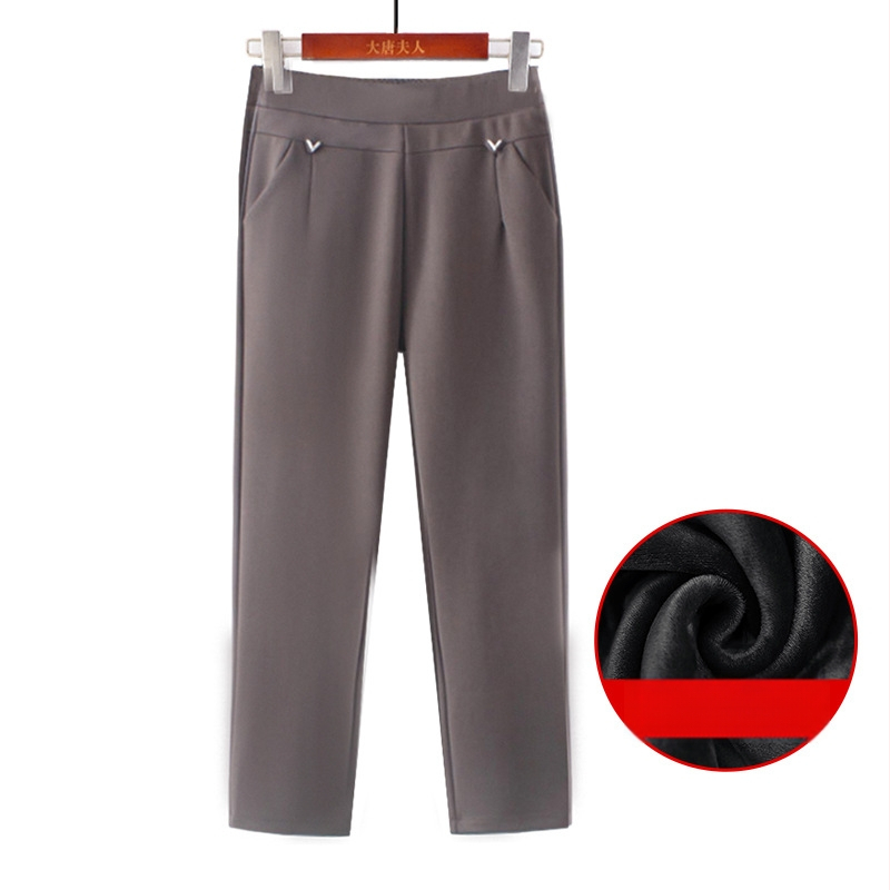 Pantaloni - croială lejeră, microelastic, poliester gros, fără călcare, pentru iarnă (Poliester >95%, Grosime, Microelastic, Fără călcare)