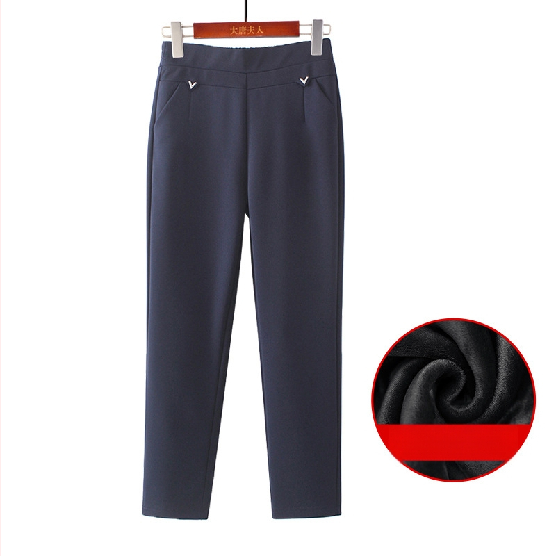 Pantaloni - croială lejeră, microelastic, poliester gros, fără călcare, pentru iarnă (Poliester >95%, Grosime, Microelastic, Fără călcare)