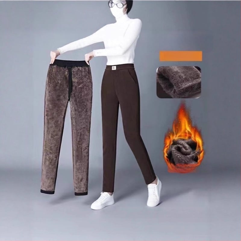 Pantaloni harém din corduroy, largi, groși, iarna 2024, brodate, stil urban