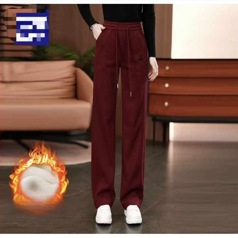 Pantaloni de trening pentru femei iarna 2025, Space Cotton, elasticitate ridicată, căptuți cu fleece gros, stil casual harém