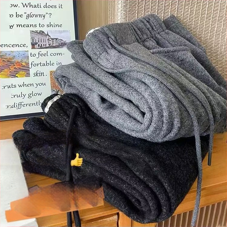 Ženske hlače s širokim krojem i flis podstavom za jesen i zimu, casual stil