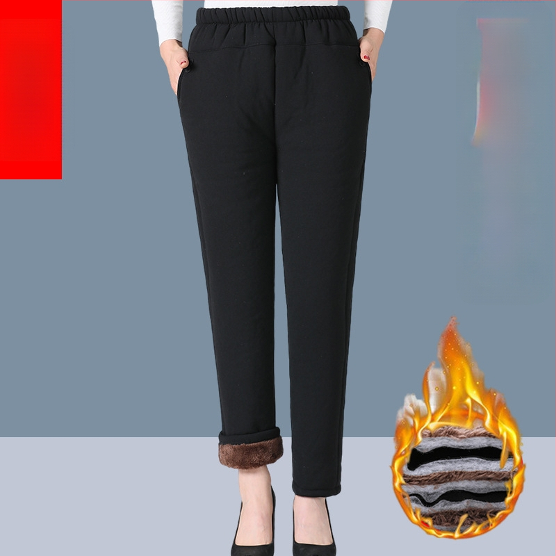 Pantaloni de toamnă pentru femei, poliester >95%, croială lejeră, țesătură groasă, lungime pantalon, toamnă 2024