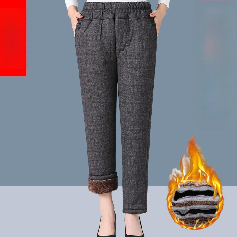 Pantaloni de toamnă pentru femei, poliester >95%, croială lejeră, țesătură groasă, lungime pantalon, toamnă 2024