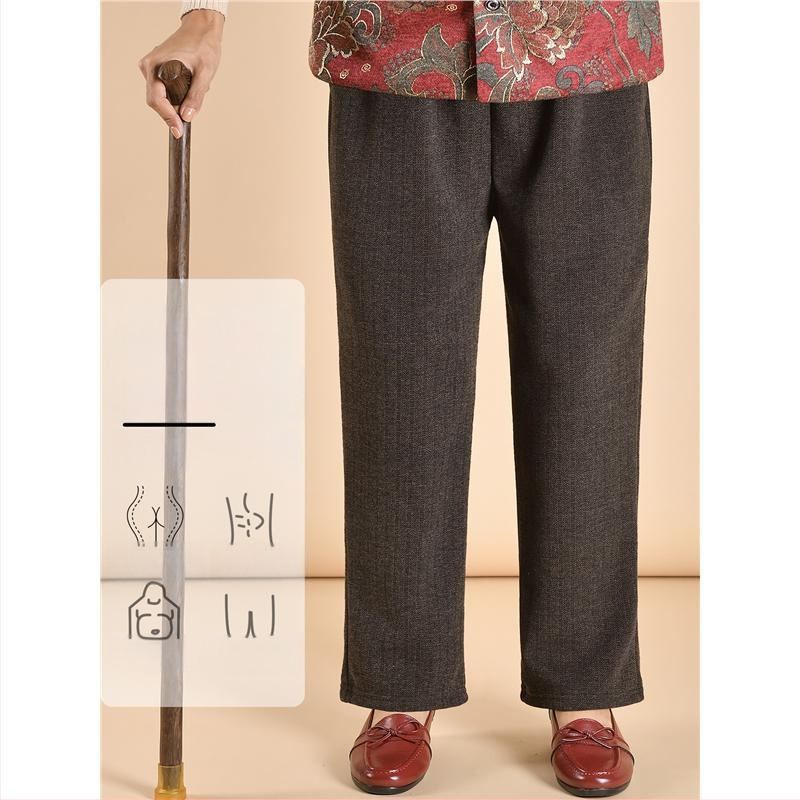 Pantaloni casual pentru femei în vârstă – croială conică, ultra-subțiri, poliester, peste 95% țesătură, stil stradal, fără călcare