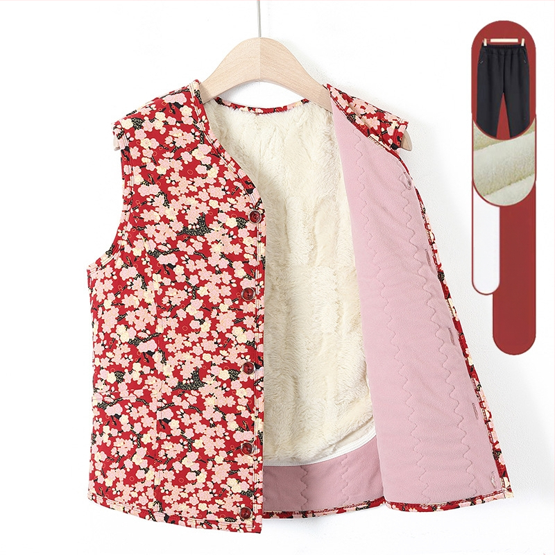 Vesta din velur cu căptușeală de fleece – iarnă 2025, guler în V, lungime 50–65 cm