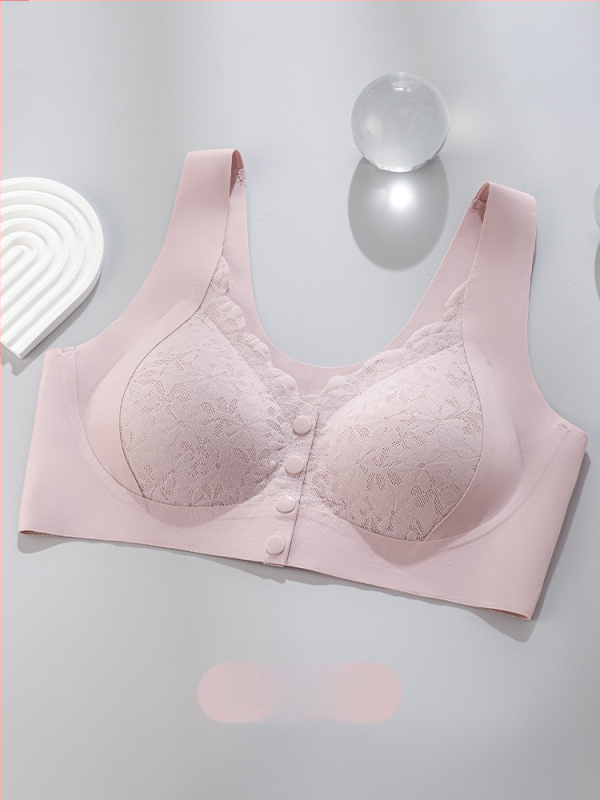 Сутиен за кърмене в стил жилетка, безшевен, предно закопчаване, дишащ, чашка 3/4 с подплатена пяна