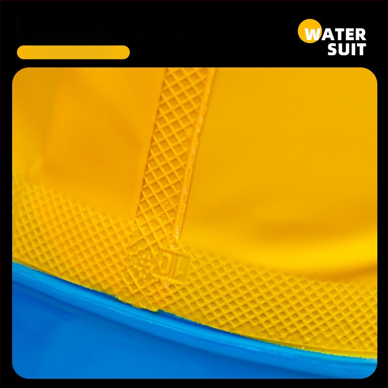 Costum de ploaie dintr-o singură piesă, cu pantaloni integrați; impermeabil, uscare rapidă, absorbție a umezelii, rezistent la uzură, anti-static, țesătură lucioasă acoperită