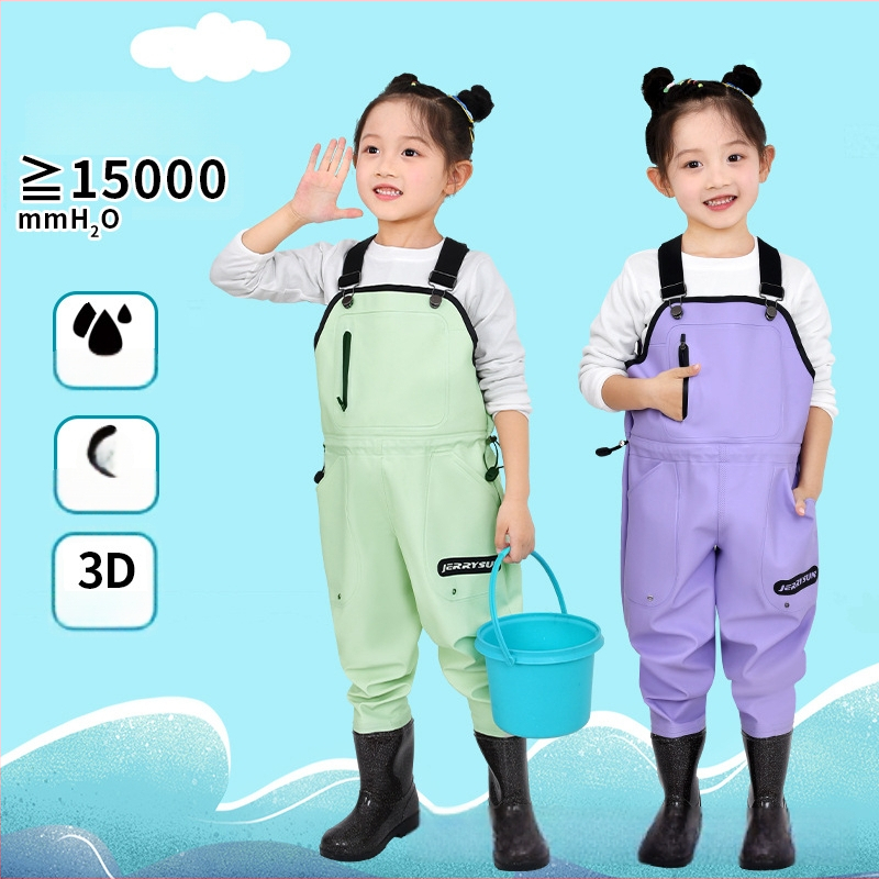 Pantaloni pentru copii impermeabili pentru plajă și mare, material PVC, respirabili, impermeabili, rezistenți vânt, unisex, potriviți pentru toate anotimpurile