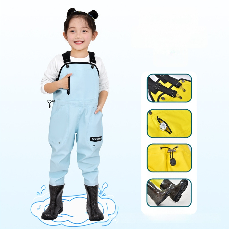 Pantaloni pentru copii impermeabili pentru plajă și mare, material PVC, respirabili, impermeabili, rezistenți vânt, unisex, potriviți pentru toate anotimpurile