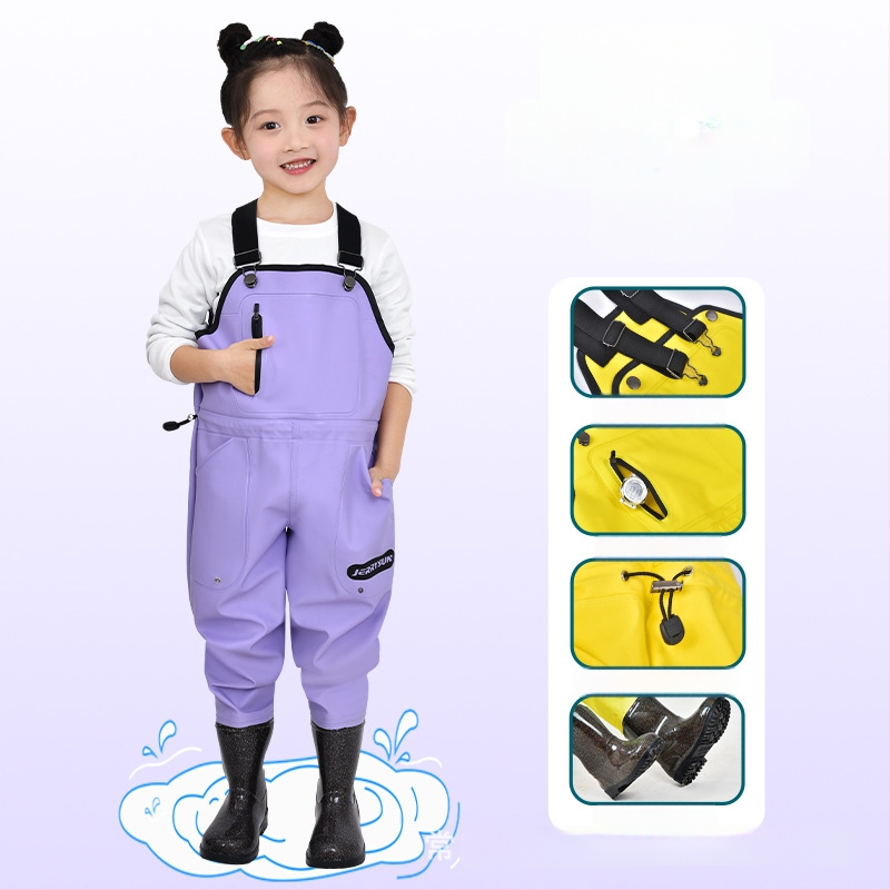 Pantaloni pentru copii impermeabili pentru plajă și mare, material PVC, respirabili, impermeabili, rezistenți vânt, unisex, potriviți pentru toate anotimpurile