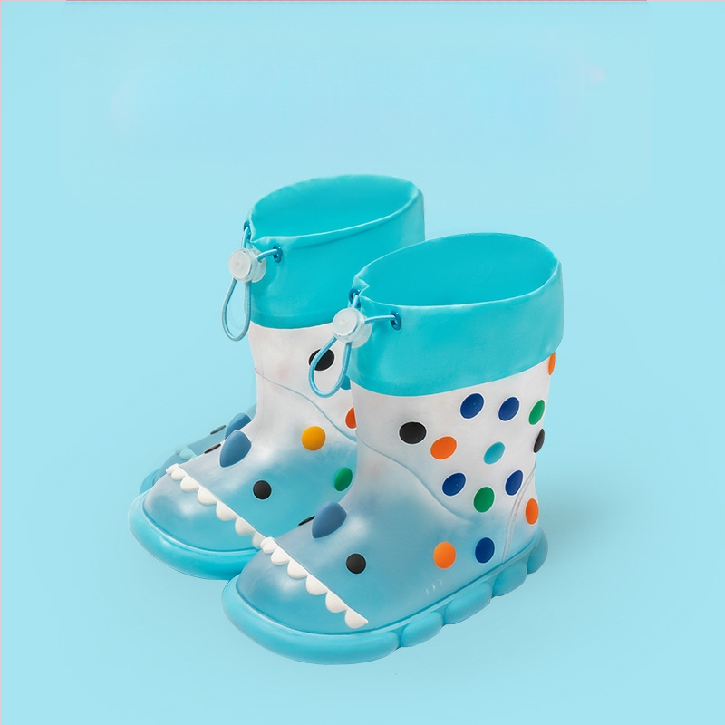 Gyerekeknek készült Cartoon Cápa esőcsizma – PVC felső rész, középmagas csizma, vízálló