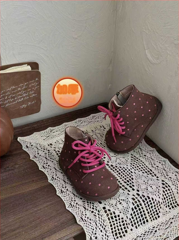 Madingi botai su retro Korejos stiliaus dizainu, šoninis užtrauktukas, velvetinis viršus, gumos padas, unisex, vaikams 4–12 metų