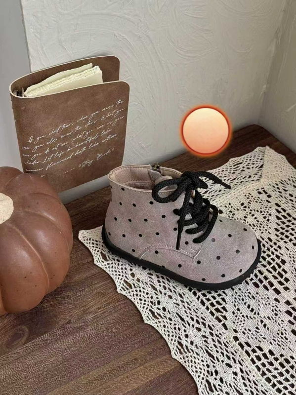 Madingi botai su retro Korejos stiliaus dizainu, šoninis užtrauktukas, velvetinis viršus, gumos padas, unisex, vaikams 4–12 metų