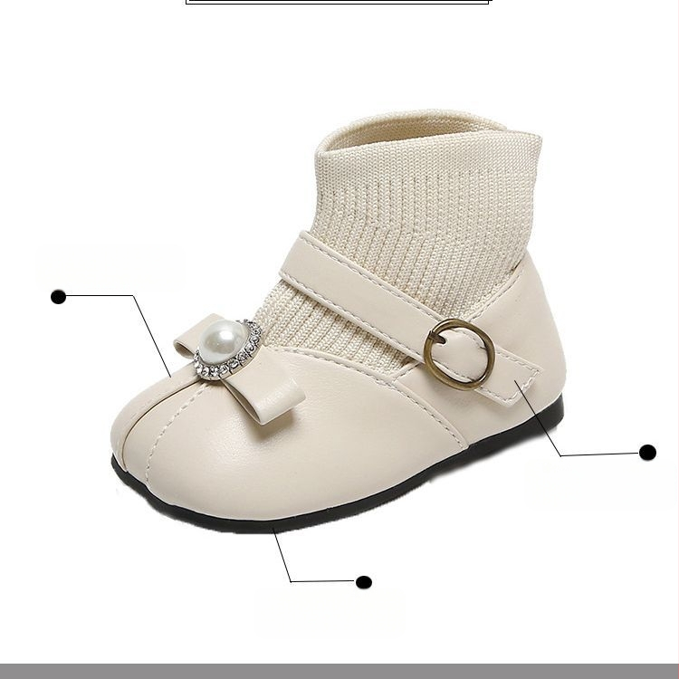 Детски ботуши за момичета – принцес стил, Ultra-fiber кожа, закопчаване на велкро, стелка от естествена кожа, гумена подметка