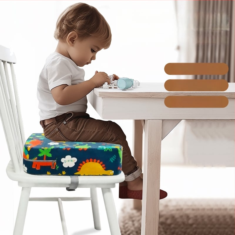 Детска седалка за хранене с повдигаща подпора, плат Canvas, пълнител спондж, стил карикатура