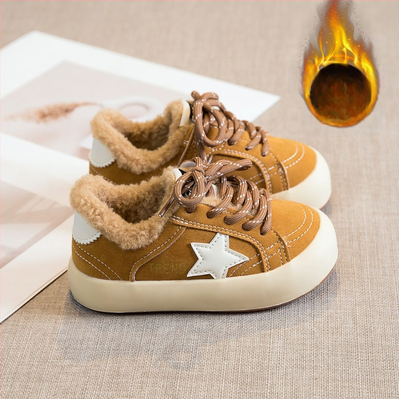 Vaikų platforminiai bateliai su Velcro užsegimu, viršus iš sintetinės odos, aukštas viršus, gumos pada, širdies raštas