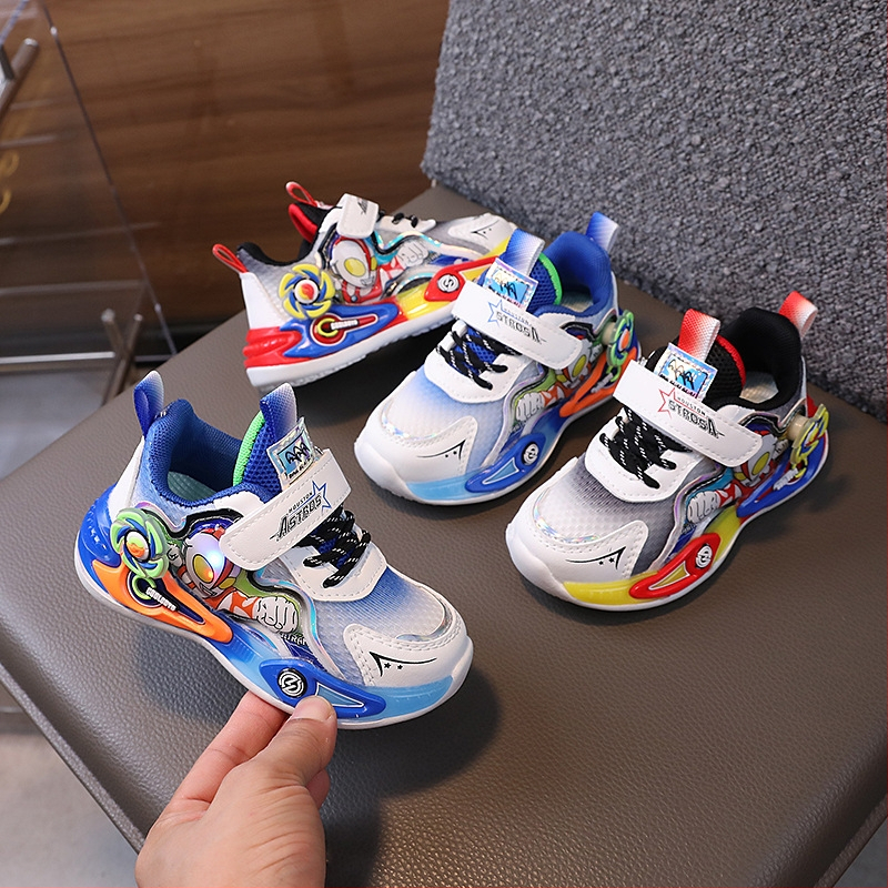 Bērnu skriešanas kurpes ar sietveida augšpusi un EVA zoli, elpojošas, izturīgas un atbalstošas, ar Velcro aizdari, vecums 4–6 gadi, rudens 2024