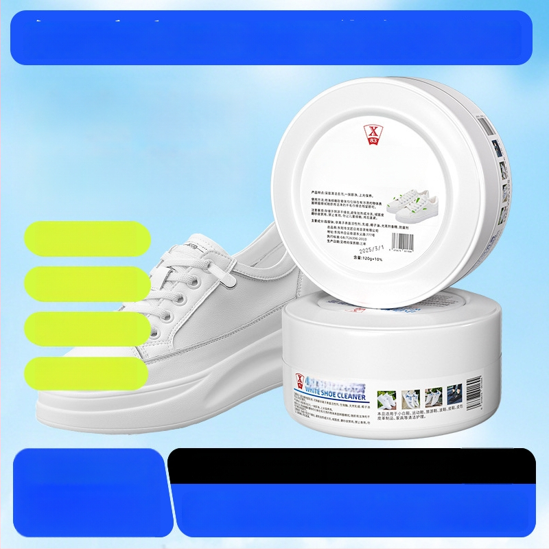 X83 Cremă de curățare pentru pantofi albi – formulă pe bază de burete pentru materiale textile și piele, decontaminare și albire