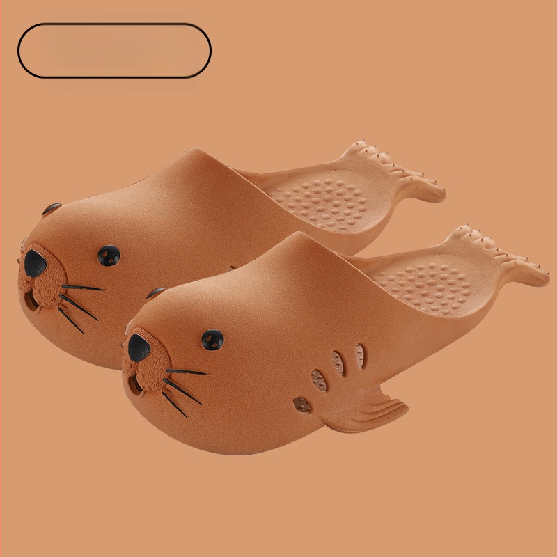 Vaikų klogs su piešiniu fokos, 1–3 metų, PVC viršus ir padas, atsparūs slydimui, pavasario stilius