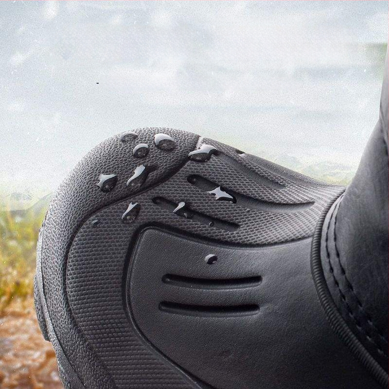 Muške PVC čizme za kišu za outdoor — lagane, protuklizne, s podstavom od ovčje kože i umjetnom dlakom, niski kroj