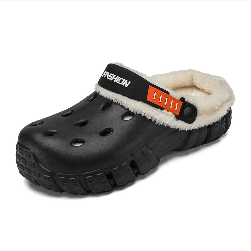 Мъжки EVA клогове с плюшено подплътване, с дебела подметка, неплъзгащи се, отделяеми и двупосочни