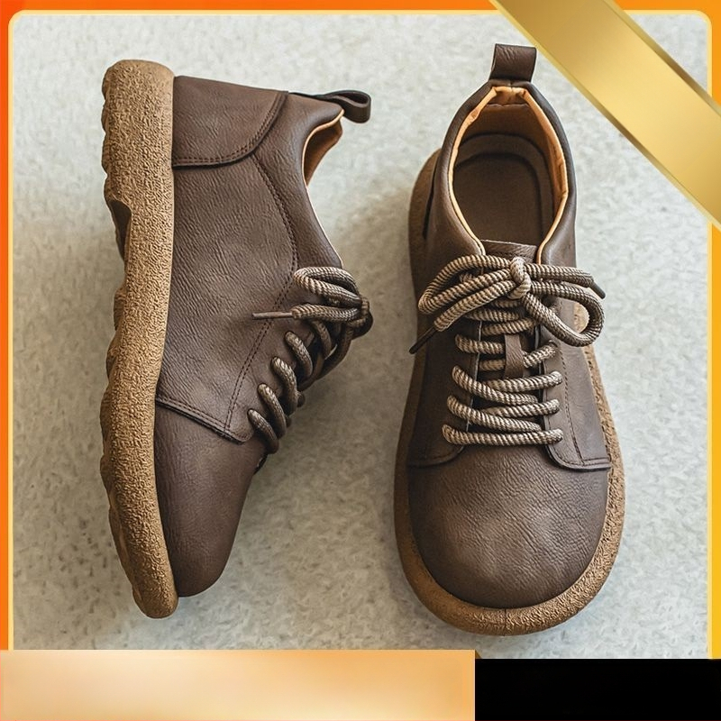 Мъжки обувки за шофиране, корейски стил лоуфърс, PU горнище, гума подметка, EVA стелка, дебела подметка