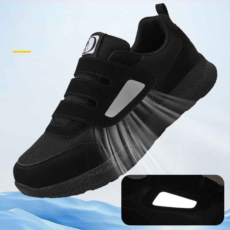 Încălțăminte unisex de toamnă pentru plimbări, din piele artificială și țesătură, închidere Velcro, vârf rotund, toc redus 1–3 cm