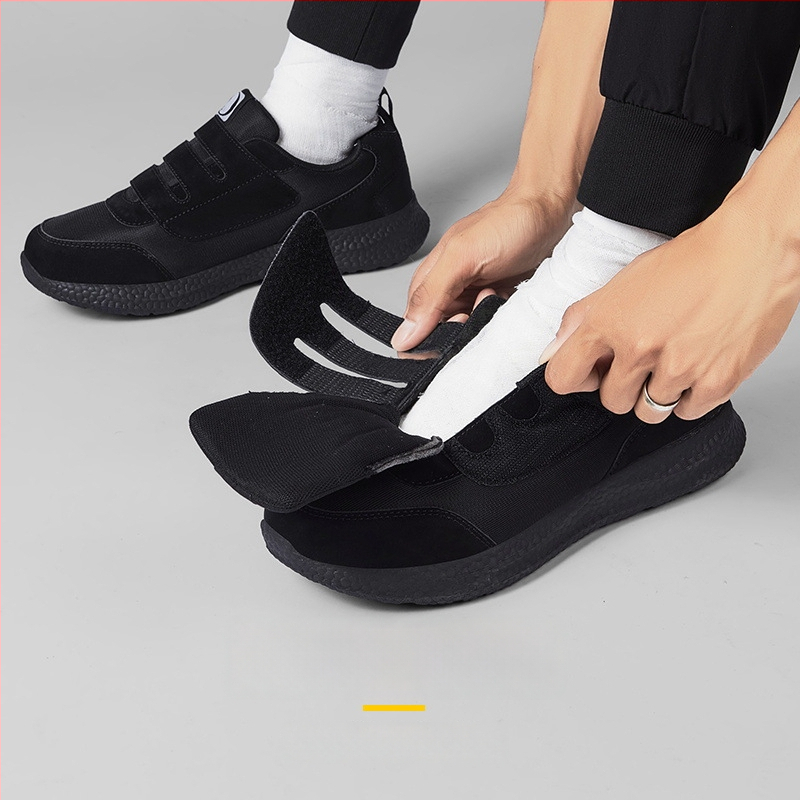 Încălțăminte unisex de toamnă pentru plimbări, din piele artificială și țesătură, închidere Velcro, vârf rotund, toc redus 1–3 cm