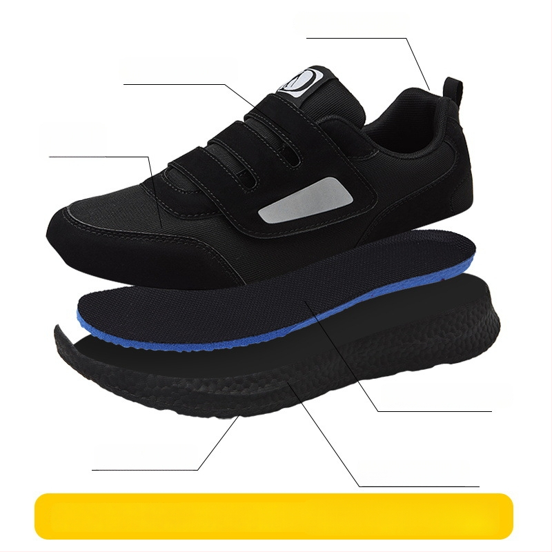 Încălțăminte unisex de toamnă pentru plimbări, din piele artificială și țesătură, închidere Velcro, vârf rotund, toc redus 1–3 cm