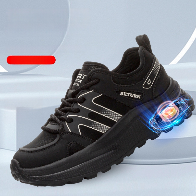 Pantofi de masaj pentru femei cu energie magnetică și vibrații — piele naturală, vârf rotund, șiret în față, toc mediu 3–5 cm, toamnă 2024