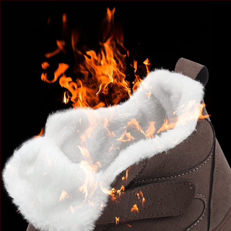 Pantofi sport casual de iarnă pentru femei, Velcro, partea superioară din țesătură, vârf rotund, toc plat