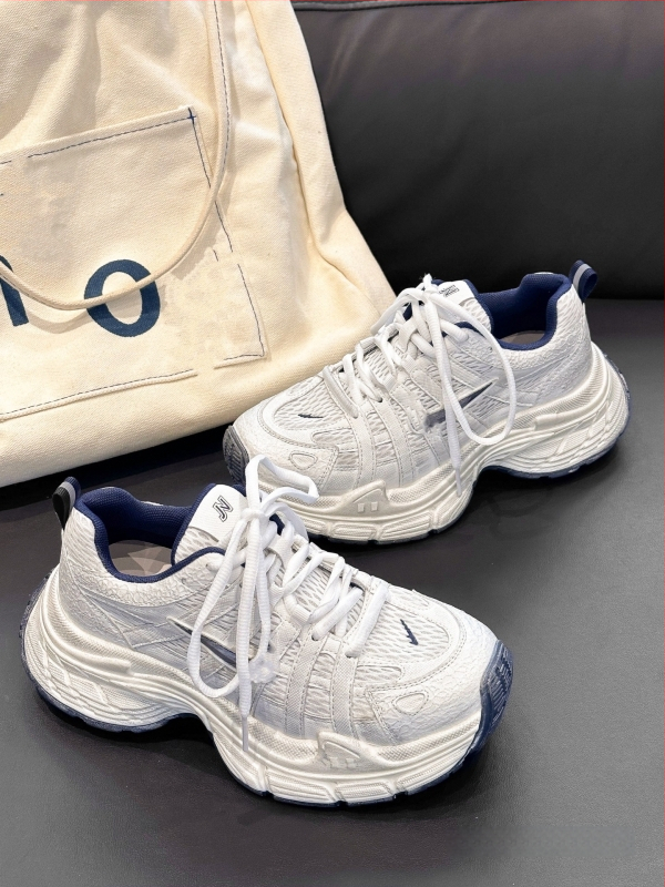 Дамски обувки тип dad shoes, кежуъл стил, леки, с мека подметка, връзки за стягане, нисък връх, дишаща мрежеста подплата