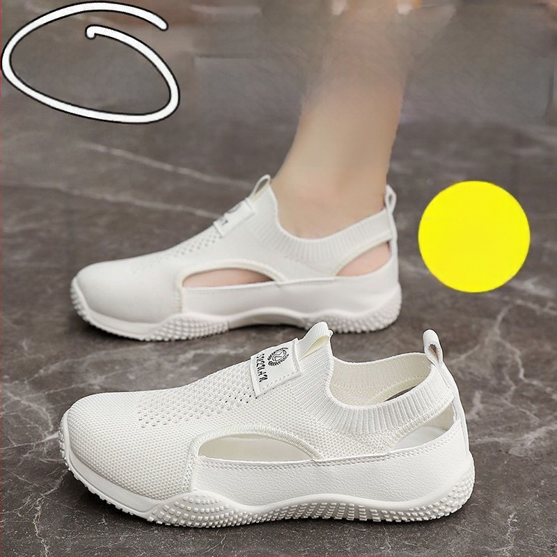 Маратонки за бягане с Flyknit горна част, нисък връх, закръглен нос, нисък ток 1-3 см, инжекционно формована подметка